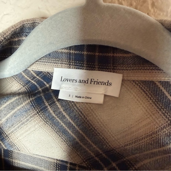 Lovers & Friends Women's Size Small Gela Oversized Button Down Plaid Shirt Top - Picture 5 of 5